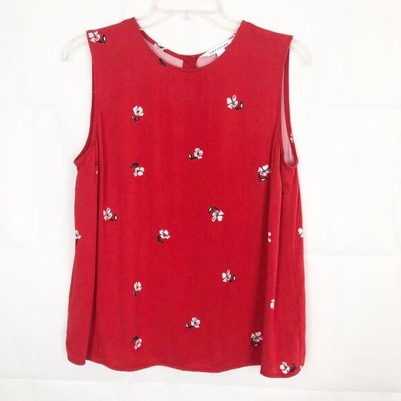 PopSugar Floral Button Back Womens Top Medium Flowy Romantic Cottagecore Beachy - Picture 1 of 9